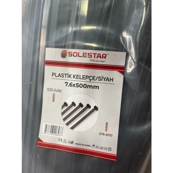 CIRTLI SİYAH PLASTİK KELEPÇE 7.60X500MM STR-2070