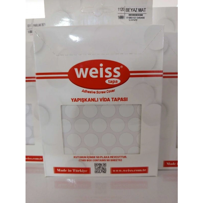 PVC Vida Tapası Beyaz Mat (50 Plaka)