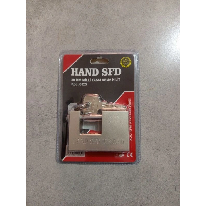 HAND SFD 80MM KAYAR MİLLİ YASSI ASMA KİLİT 0023
