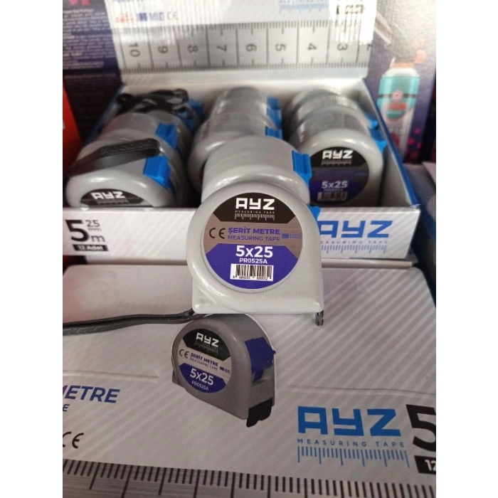 Ayz Şerit Metre Gri 5*25