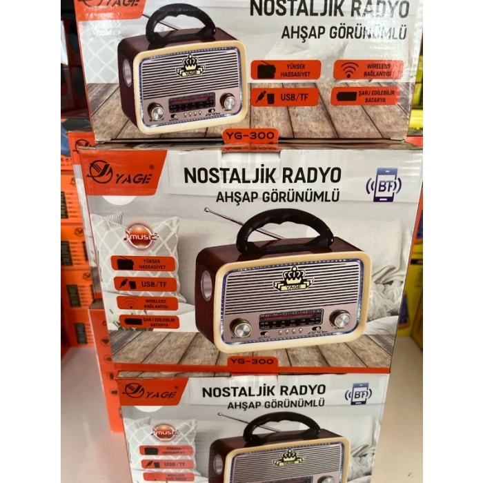 NOSTALJİK RADYO AHŞAP GÖRÜNÜMLÜ YG-300