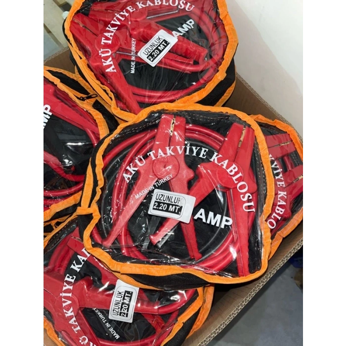 AKÜ TAKVİYE KABLOSU LÜX 1200 AMP 2.2 MT GARANTİLİ