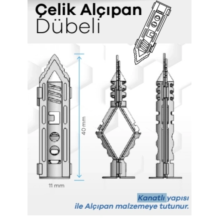 KANATLI ALÇIPAN DÜBELİ 3 MM