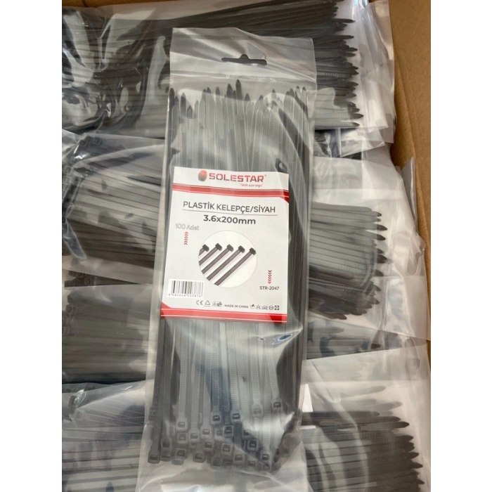 CIRTLI SİYAH PLASTİK KELEPÇE 3.60X200MM STR-2047