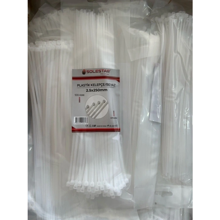 CIRTLI BEYAZ PLASTİK KELEPÇE 2.50X250MM STR-2054