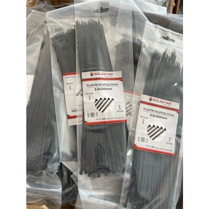 CIRTLI SİYAH PLASTİK KELEPÇE 2.50X250MM STR-2064