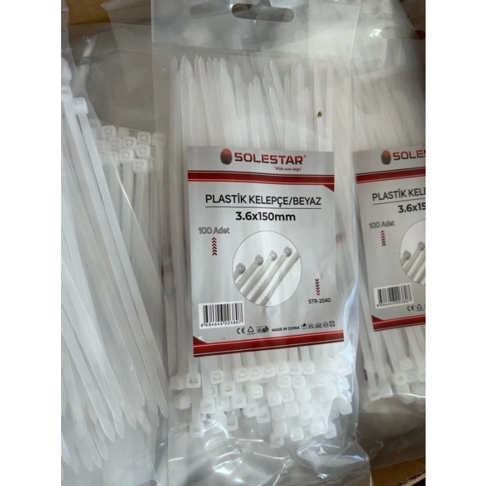 CIRTLI BEYAZ PLASTİK KELEPÇE 3,6X150 STR-2040