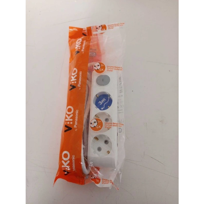 Grup Priz 3lü 3 MT Anahtarlı VİKO