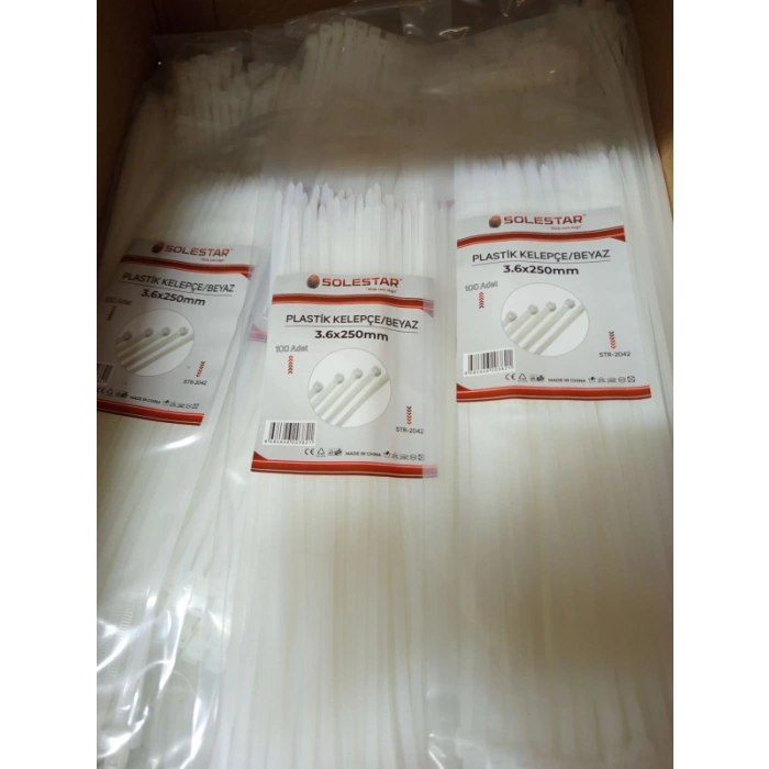 CIRTLI BEYAZ PLASTİK KELEPÇE 3,6X250 MM STR-2042