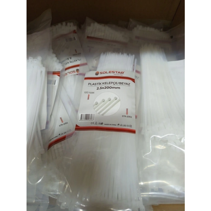 CIRTLI BEYAZ PLASTİK KELEPÇE 2.50X200MM STR-2053