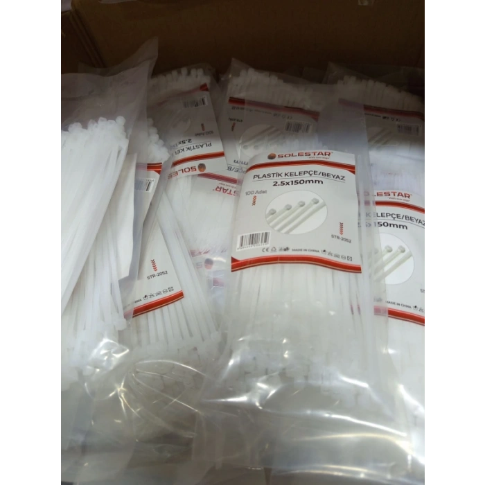 CIRTLI BEYAZ PLASTİK KELEPÇE 2.50X150MM STR-2052