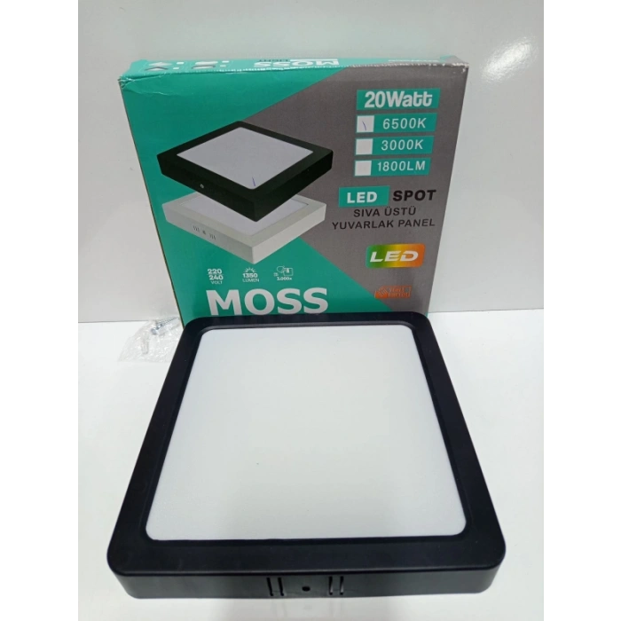 20w Sıva Üstü Kare Siyah Armatür