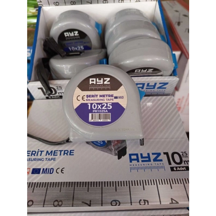 Ayz Şerit Metre Gri 10*25