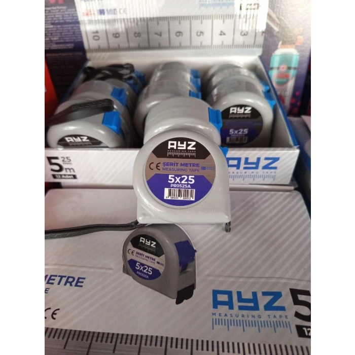 Ayz Şerit Metre Gri 5*25