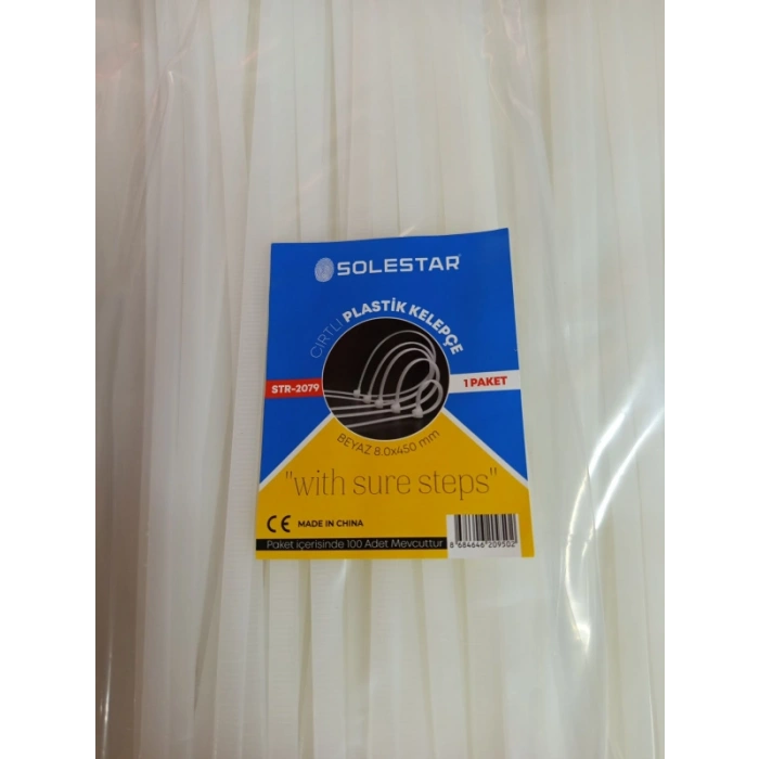 80X450MM Cırt Kelepçe Beyaz Plastik STR-2079