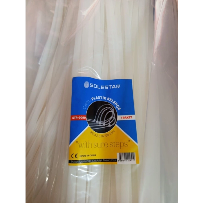 80X750MM Cırt Kelepçe Beyaz Plastik STR-2080