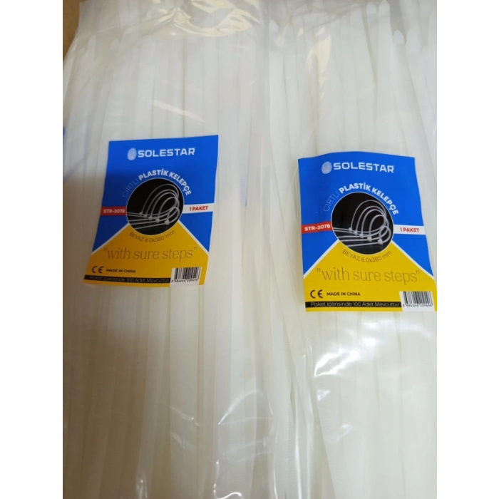 80X380MM Cırt Kelepçe Beyaz Plastik STR-2078