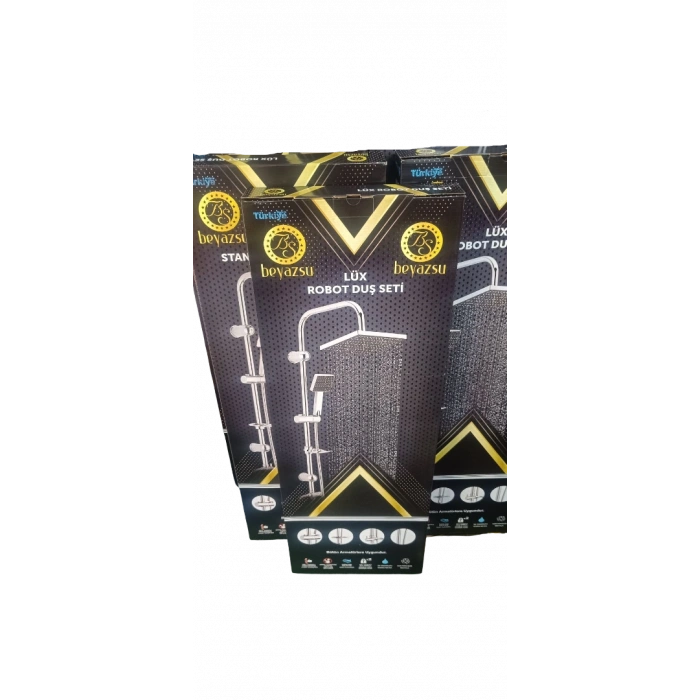 Robot Krom Duş Seti Kare