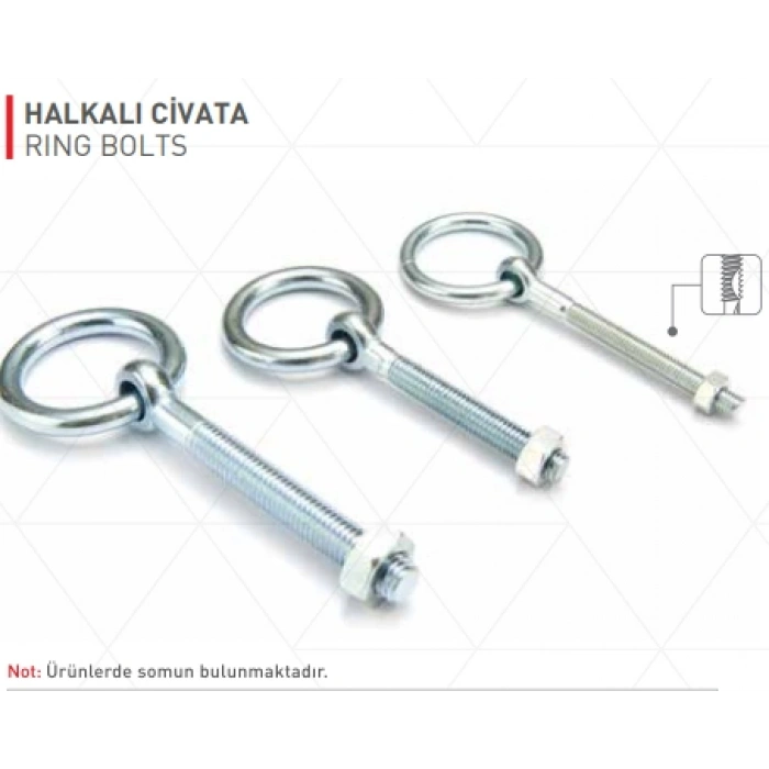Halkalı Civata M8 (50 Adet)