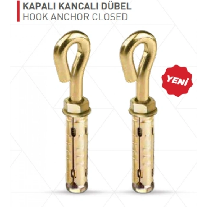 M10 Kapalı Kancalı Dübel (35 Adet)