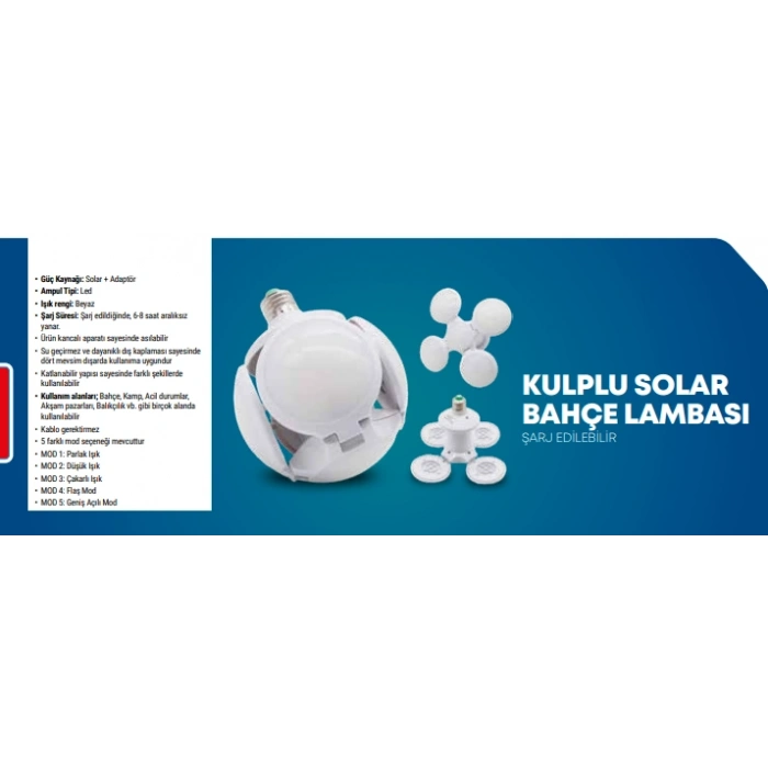 Katlanabilir Kulplu Solar Bahçe Lambası STR-1650
