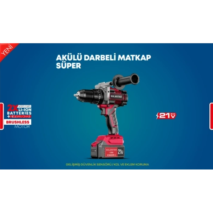 Akülü Darbeli Matkap Süper 13MM 160 N.m 21V 2*4000MAH BATARYA+1HIZLI ŞARJ STR-1978
