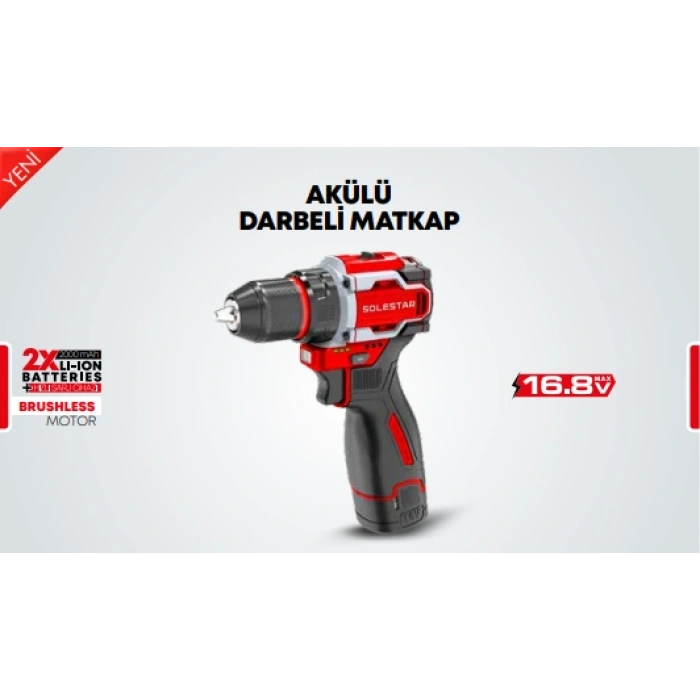 Akülü Darbeli Matkap 13MM - 16.8V - 60N.m - 2X2000MAH BATARYA+1 ŞARJ STR-1961