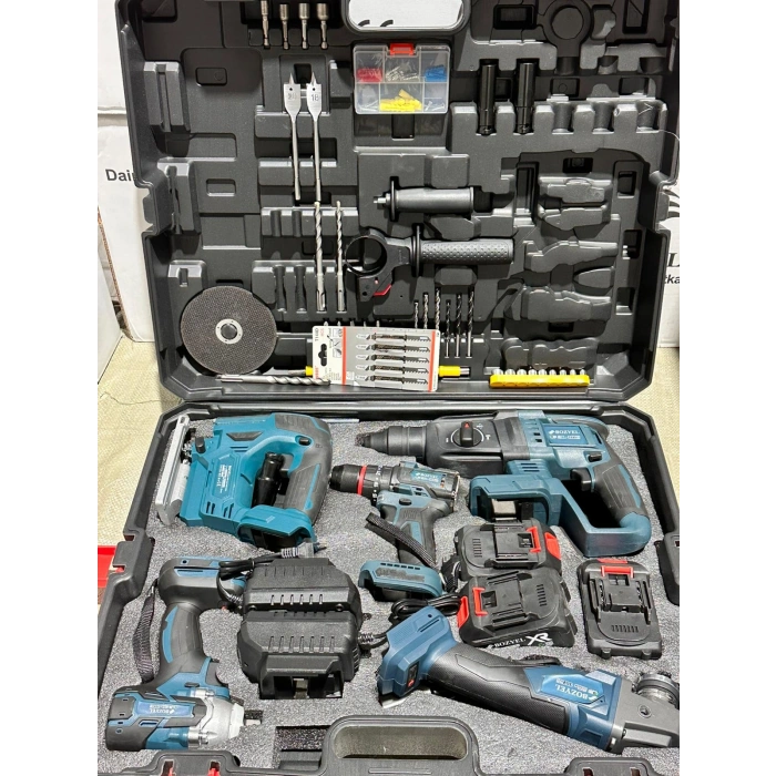 Akülü 5Li Set Dekupajlı Mavi BOZ-2507