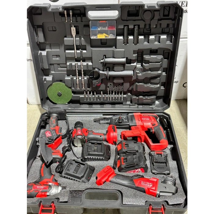 Akülü 5Li Set Testereli Kırmızı 36V 5.0AH BOZ-2505