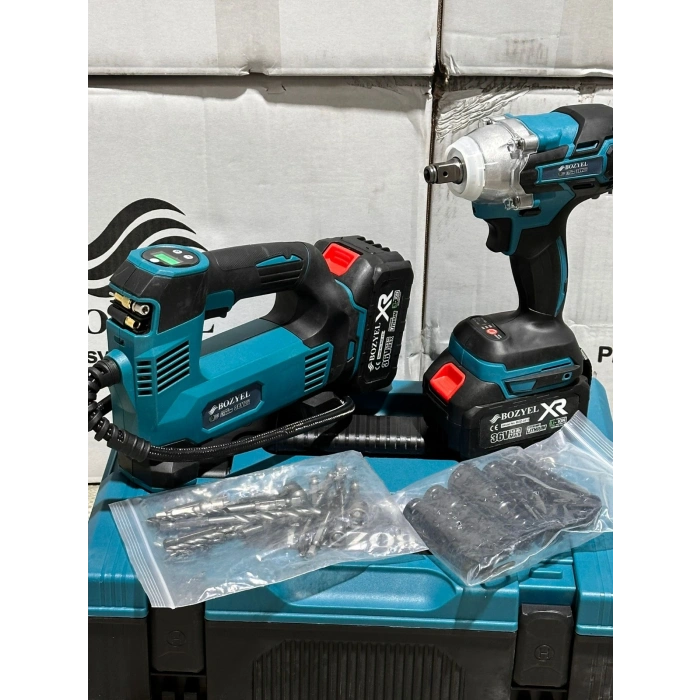 Akülü 2Li Set Somun Sökme ve Kompresör BOZ-2513