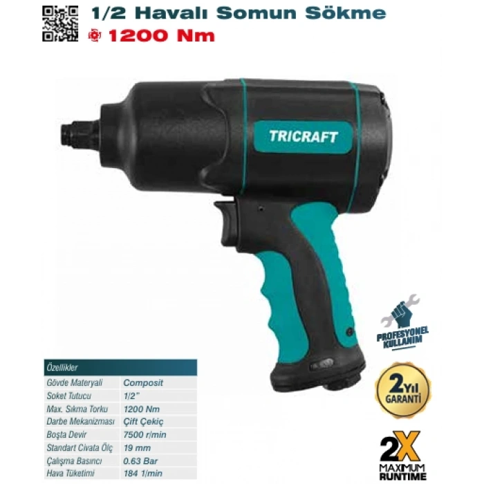 Havalı Somun Sökme 1/2 1200Nm 7070