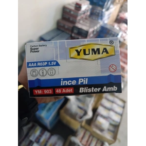 İnce Pil AAA R03P 1.5V YM-903 pk:48ad
