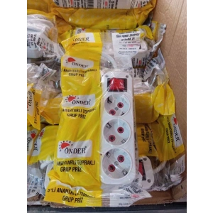 Grup Priz 3lü 5 MT Anahtarlı ÖNDER