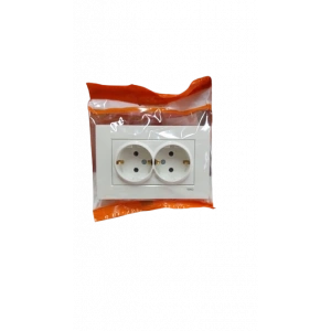 Karre Beyaz İkili Topraklı Priz Çerçeveli