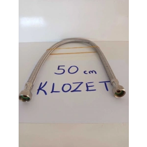 Çelik Flex Klozet 50CM Prinç Başlıklı