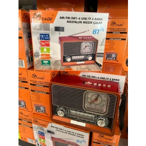 NOSTALJİK MÜZİK ÇALAR AM/FM/SW1-6 USB/TF 8 BAND BT YG-892