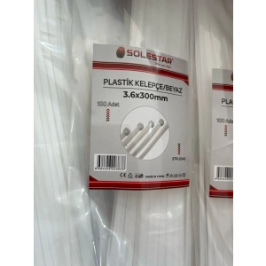 CIRTLI BEYAZ PLASTİK KELEPÇE 3,6X300 STR-2043