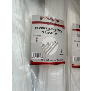 3,60X300MM Cırt Kelepçe Beyaz Plastik STR-2043