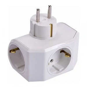 Yonca Beyaz Üçlü Topraklı Gölyat Priz Viko