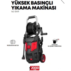 Yüksek Basınçlı Araç Yıkama Makinası 160 Bar 2000W STR-1852