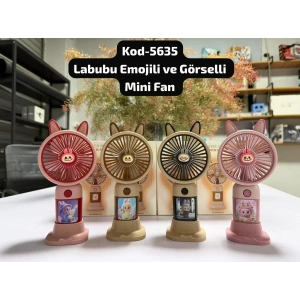 Labubu Resimli Mini Fan 5635