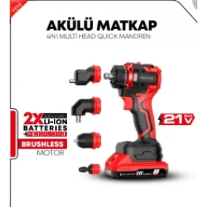 Akülü Matkap 4 Başlıklı 13MM 160 N.m 21V 2*4000MAH BATARYA+1HIZLI ŞARJ STR-1967