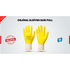 Sarı Kaplama Orjinal Eldiven 10 (12 Adet)