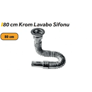 Krom Lavabo Sifonu 80CM BOSS-80403