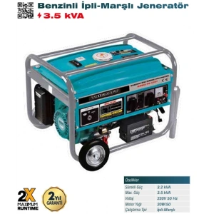 Benzinli İpli-Marşlı Jeneratör 220V 3.5kVA 5301