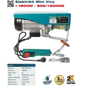 Elektrikli Mini Vinç 600/1200KG 1800W 936