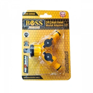 Musluk Adaptörü Çift Çıkışlı Vanalı 1/2 BOSS-84945