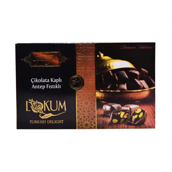 300 gr Çikolata Kaplı Antep Fıstıklı Çifte Kavrulmuş Lokum