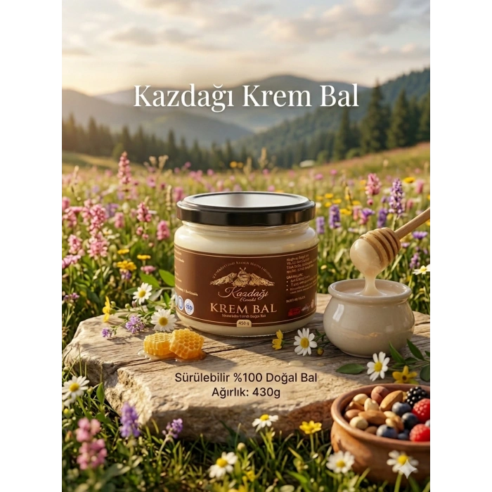 Krem Bal 430g (Sürülebilir %100 Doğal Bal)