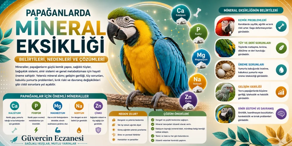 Papağanlarda Mineral Eksikliği: Belirtileri, Nedenleri ve Yapılması Gerekenler